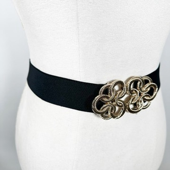 Oracle Braided Gold tone Statement belt Canvas Stretch waist Size S/M Whimsy - Picture 2 of 8